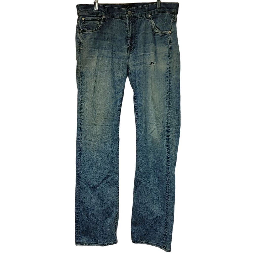 7 For All Mankind Women's Luxe Performance Medium Wash Blue Denim Jeans 36